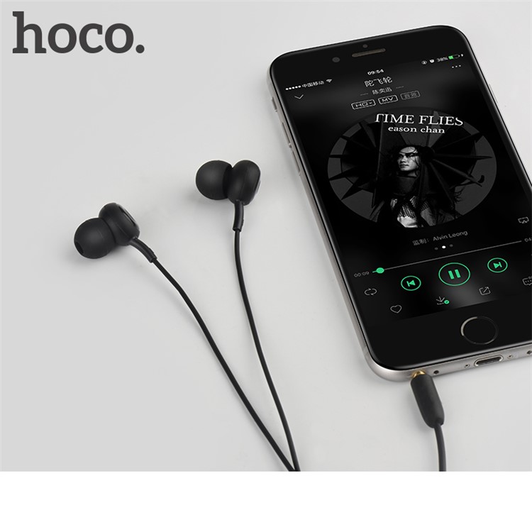 HOCO M24 Leyo Universal 3.5mm Wired In-ear Headphone with Mic for iPhone Samsung - Black-4