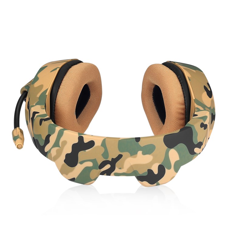 ONIKUMA K1 3,5 Mm Professionelle Gaming-Kopfhörer Über-Ohr-Headset Mit Mikrofon LED-Licht Für PS4 / XBOX One / Laptop / PC - Braun Getarnt-5