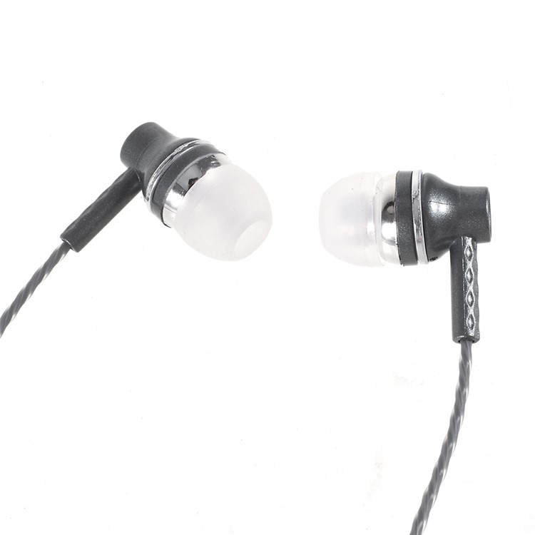 007 3.5mm In-ear Headset Earphone with Microphone for iPhone Samsung Huawei - Black-1