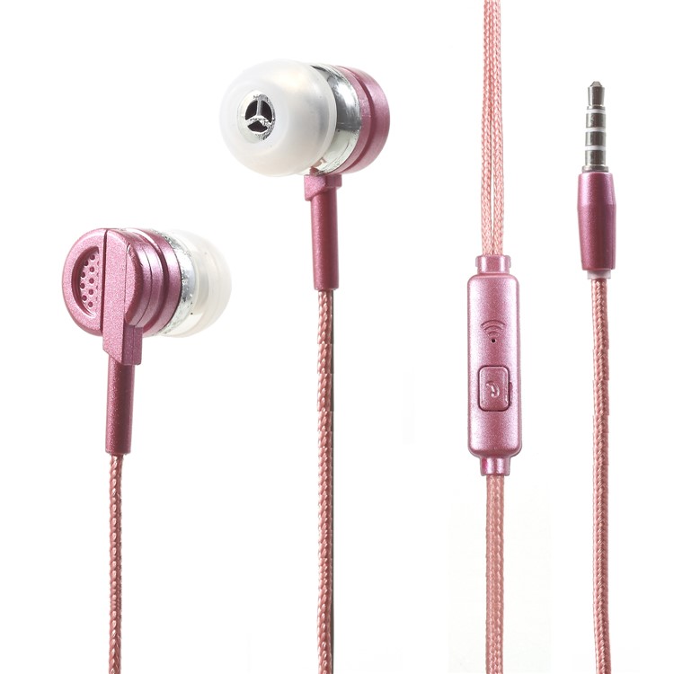 

E-03 3.5mm In-Ear Wired Earphone with Microphone for iPhone Samsung LG - Pink