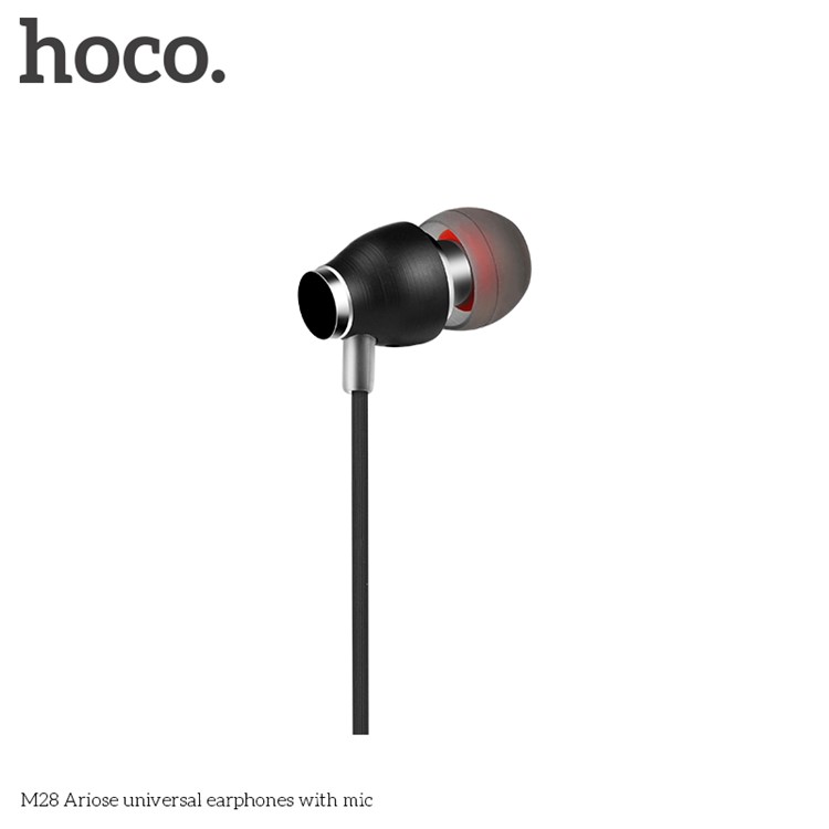 HOCO M28 Ariose Universal 3.5mm Com Fio Fone De Ouvido Com Microfone Para Iphone Samsung - Preto-3