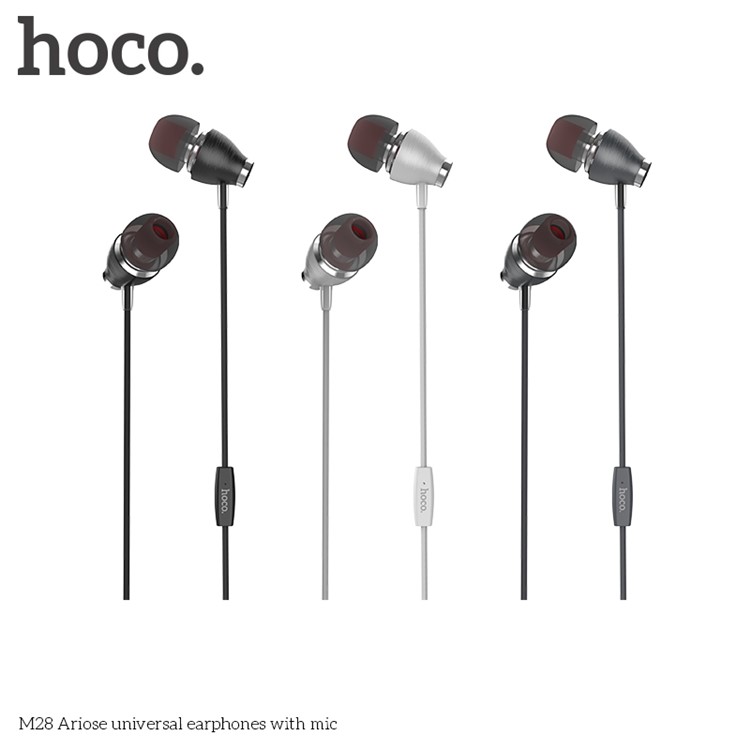 HOCO M28 Ariose Universal 3.5mm Com Fio Fone De Ouvido Com Microfone Para Iphone Samsung - Preto-5