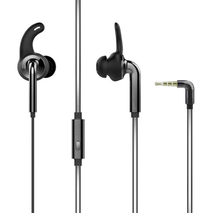 QCY QM04 L-shape 3.5mm Magnetic Sports In-ear Earphone with Mic - Black-1