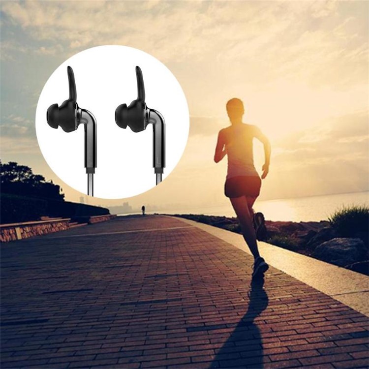 QCY QM04 L-shape 3.5mm Magnetic Sports In-ear Earphone with Mic - Black-4