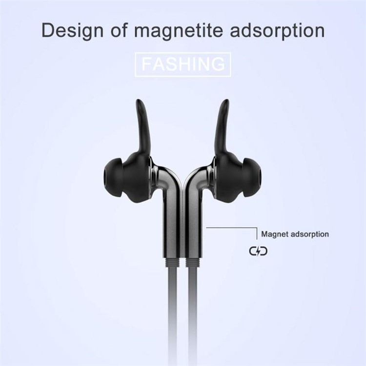QCY QM04 L-shape 3.5mm Magnetic Sports In-ear Earphone with Mic - Black-5