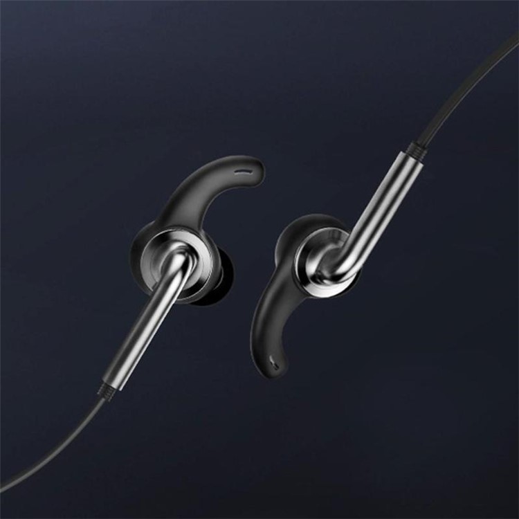 QCY QM04 L-shape 3.5mm Magnetic Sports In-ear Earphone with Mic - Black-6