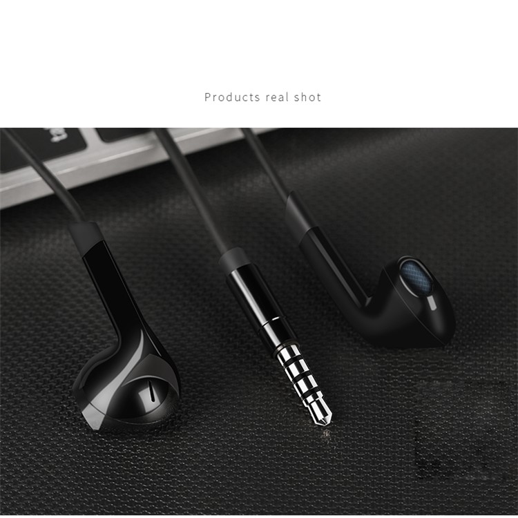 LANGSDOM E6U 3.5mm Half In-Ear Wired Earphone Headset with Microphone for iPhone Samsung LG - Black-10