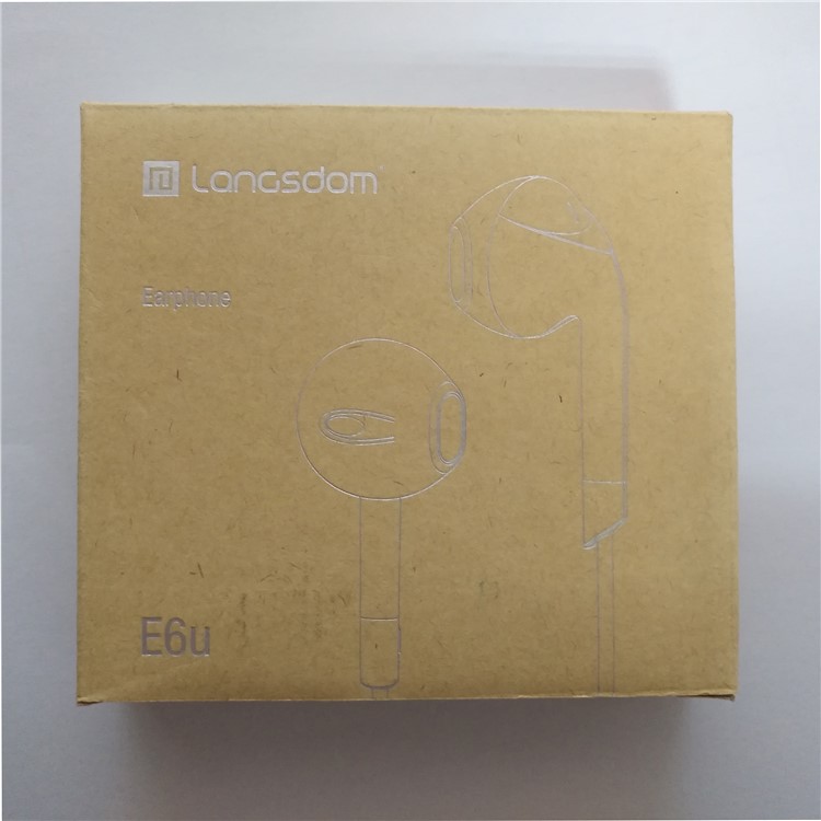 LANGSDOM E6U 3.5mm Half In-Ear Wired Earphone Headset with Microphone for iPhone Samsung LG - Black-11