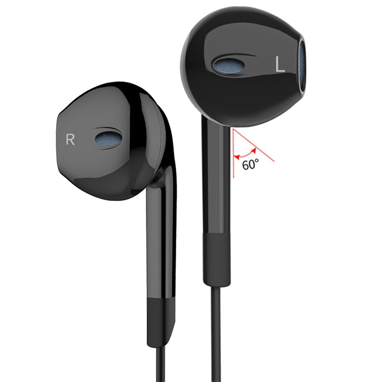 LANGSDOM E6U 3.5mm Half In-Ear Wired Earphone Headset with Microphone for iPhone Samsung LG - Black-9
