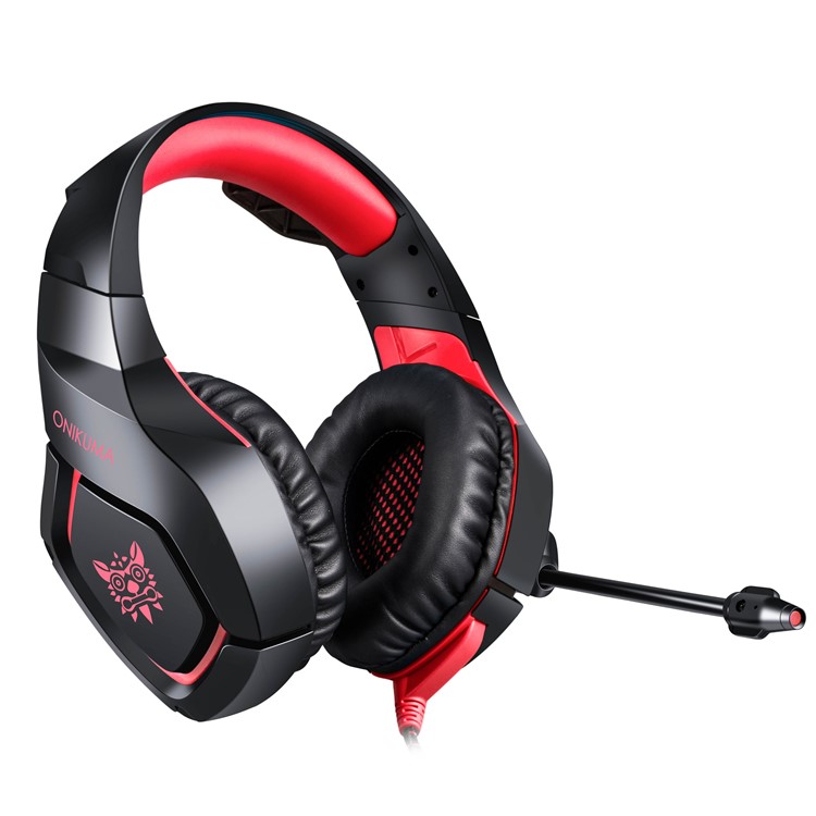 ONIKUMA K1-B 3.5mm Stereo USB LED Headphone Gaming Headset with Microphone - Red