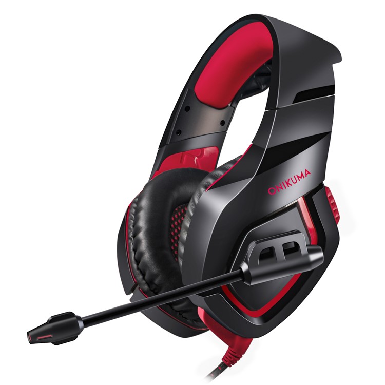 ONIKUMA K1-B 3.5mm Stereo USB LED Headphone Gaming Headset with Microphone - Red