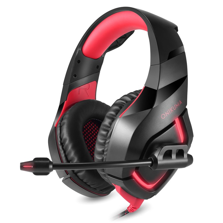 ONIKUMA K1-B 3.5mm Stereo USB LED Headphone Gaming Headset with Microphone - Red