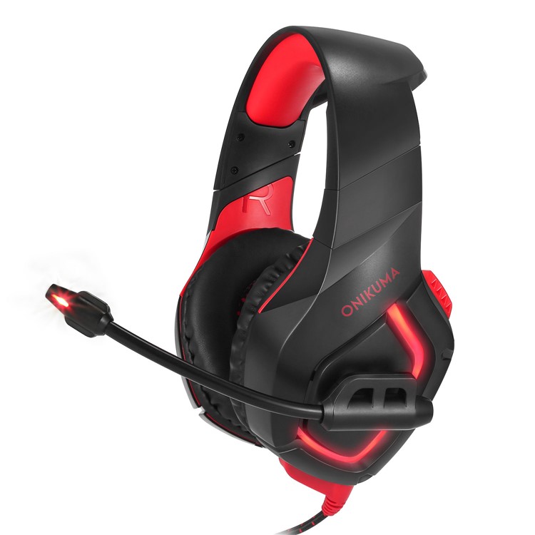 ONIKUMA K1-B 3,5 Mm Stereo USB LED Kopfhörer Gaming-Headset Mit Mikrofon - Rot-4