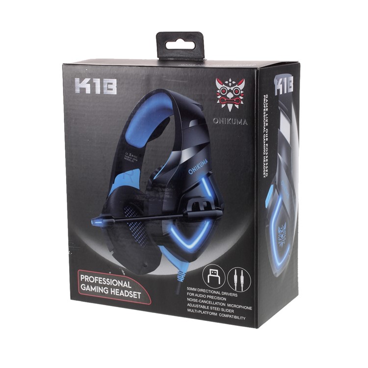 ONIKUMA K1-B Over-ear Noise Reduction PC Gaming Headphone with Mic for PS4 Laptop Computer Smart Phone Xbox One - Blue-14