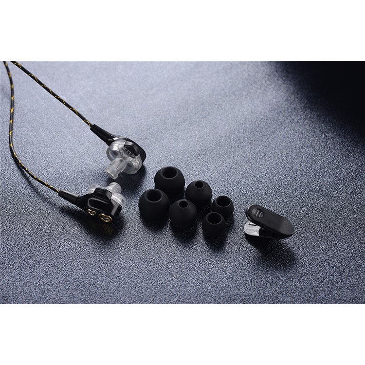 Four-horn 3.5mm In-Ear Double Driver Stereo Wired Headphone with Microphone for iPhone Samsung LG - Black-14