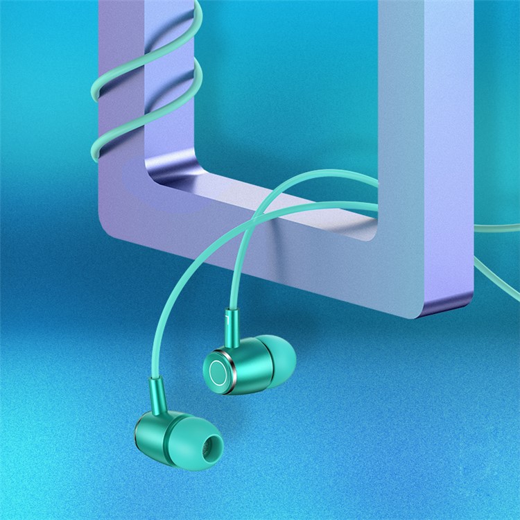 USAMS US-SJ258 EP-26 In-ear Metal Earphone Wired Control Headset - Green