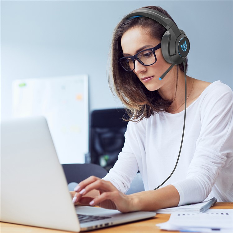 ONIKUMA K9 Over-Ear-Gaming-Kopfhörer Mit Kabel-PC-Stereo-Headset Mit Mikrofon-Lautstärkeregler - Blau-12
