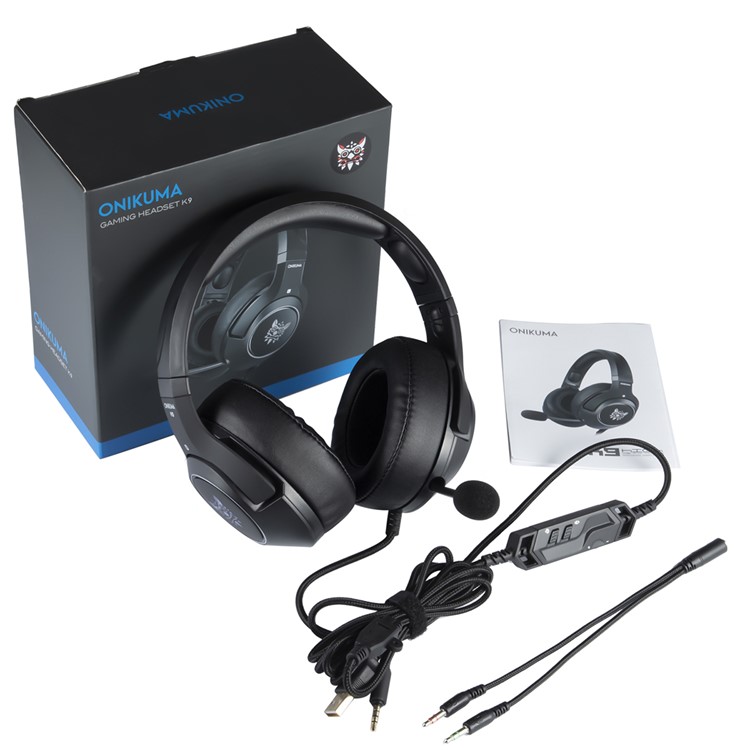 ONIKUMA K9 Over-Ear-Gaming-Kopfhörer Mit Kabel-PC-Stereo-Headset Mit Mikrofon-Lautstärkeregler - Blau-9