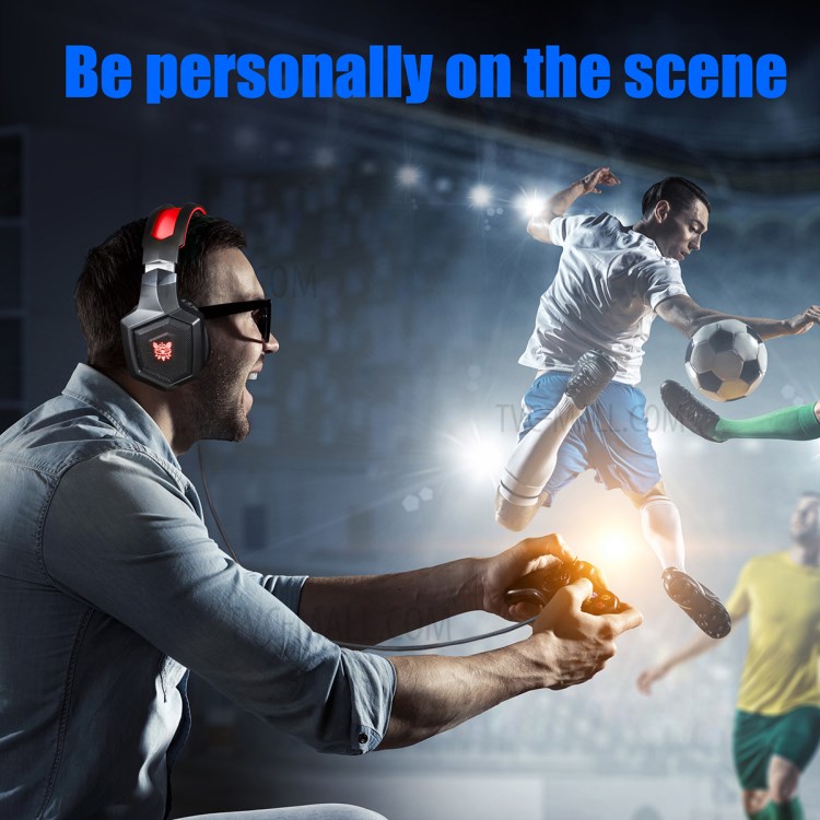 ONIKUMA K8 Gaming-Headset RGB-Lichtkopfhörer Mit Mikrofon Für PS4 Xbox One Computer-PC-Spieler - Schwarz / Rot-7