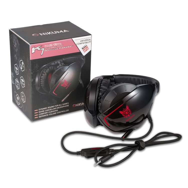 ONIKUMA K7 Kabelgebundenes Kopfhörer-Gaming-Headset Mit Mikrofon Für PS4 Xbox One Computer-PC-Spieler - Schwarz / Rot-14
