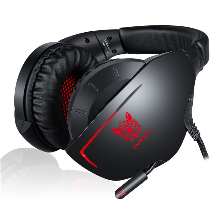ONIKUMA K7 Kabelgebundenes Kopfhörer-Gaming-Headset Mit Mikrofon Für PS4 Xbox One Computer-PC-Spieler - Schwarz / Rot-2