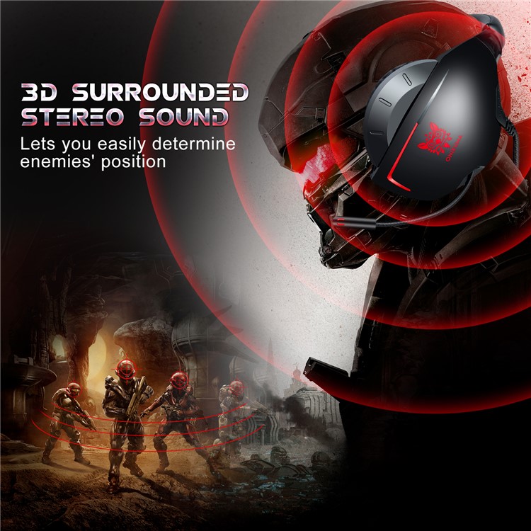 ONIKUMA K7 Kabelgebundenes Kopfhörer-Gaming-Headset Mit Mikrofon Für PS4 Xbox One Computer-PC-Spieler - Schwarz / Rot-5