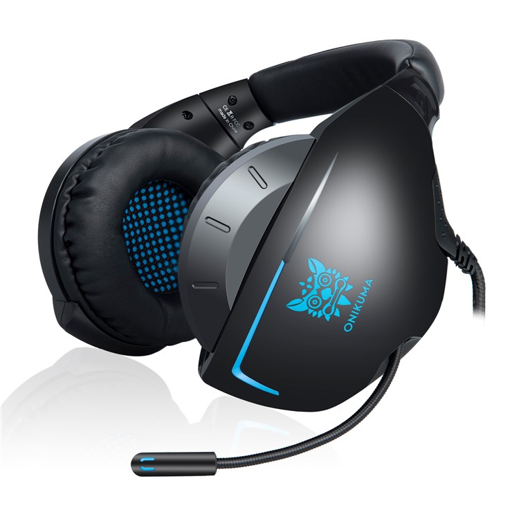 ONIKUMA K7 Gaming-Kopfhörer Mit Kabel Für PS4 Xbox One Computer PC-Spieler - Schwarz / Blau-1