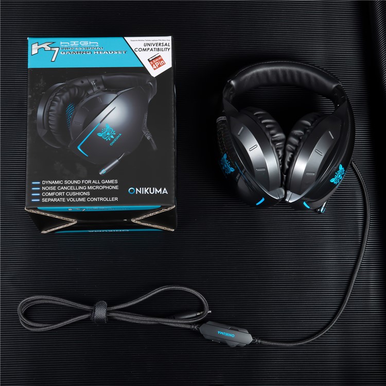 ONIKUMA K7 Gaming-Kopfhörer Mit Kabel Für PS4 Xbox One Computer PC-Spieler - Schwarz / Blau-11