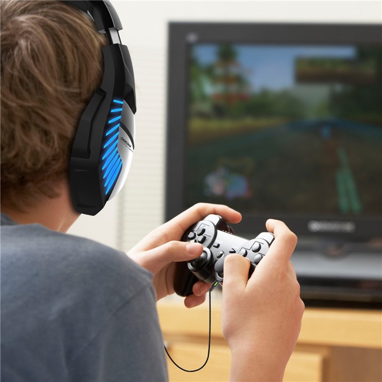 ONIKUMA K5 Pro Gaming-Headset Verdrahteter PS4-Kopfhörer Mit Noise Cancelling-Mikrofon Für PC-Laptop Xbox One - Schwarz / Blau-10