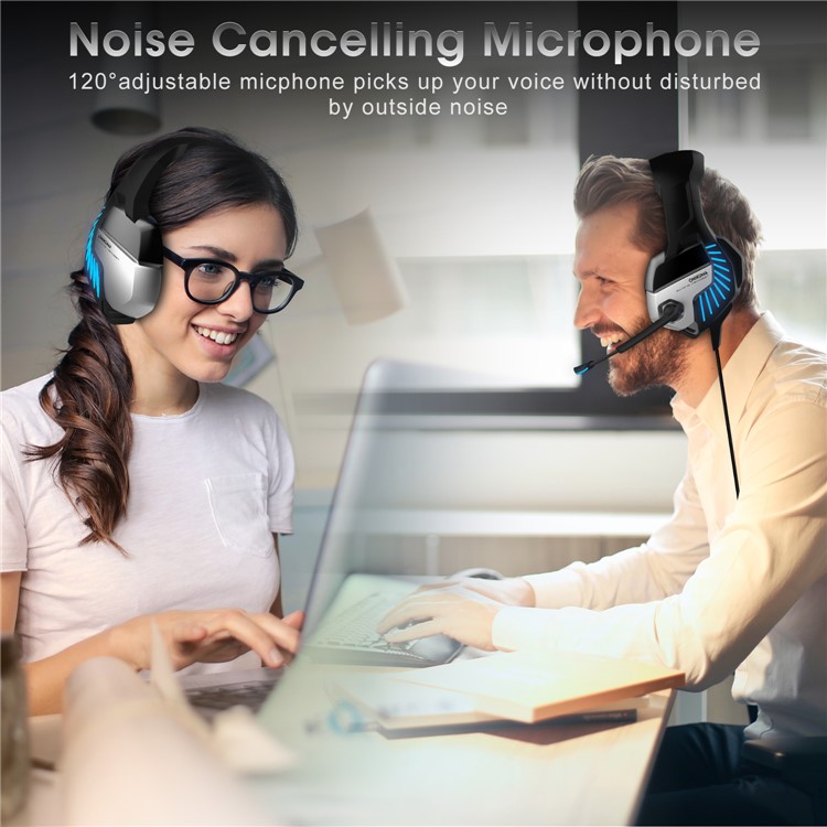 ONIKUMA K5 Pro Gaming-Headset Verdrahteter PS4-Kopfhörer Mit Noise Cancelling-Mikrofon Für PC-Laptop Xbox One - Schwarz / Blau-11