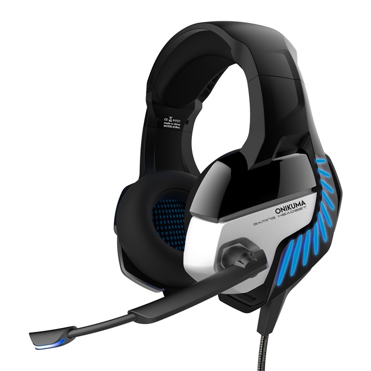 ONIKUMA K5 Pro Gaming-Headset Verdrahteter PS4-Kopfhörer Mit Noise Cancelling-Mikrofon Für PC-Laptop Xbox One - Schwarz / Blau-3