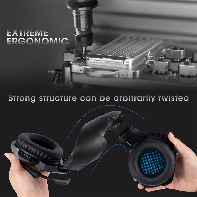 ONIKUMA K5 Pro Gaming-Headset Verdrahteter PS4-Kopfhörer Mit Noise Cancelling-Mikrofon Für PC-Laptop Xbox One - Schwarz / Blau-9