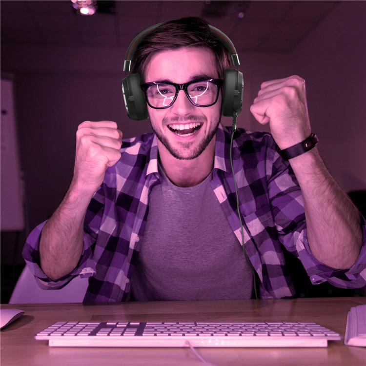 ONIKUMA K3 RGB-Gaming-Kopfhörer Mit Verdrahtetem Kopfhörer Und Mikrofon Für PC-Handy PS4 Xbox One Laptop - Schwarz / Rot-16