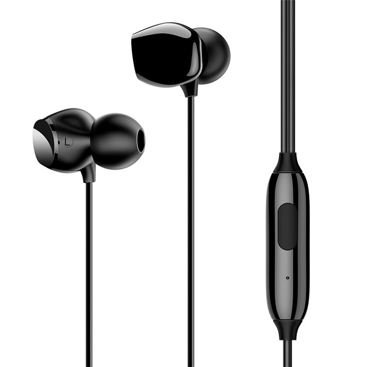 USMS US-SJ265 EP-28 Наушник-вкладыш С Микрофоном Для Iphone Samsung Huawei И Т. Д. - Черный-1