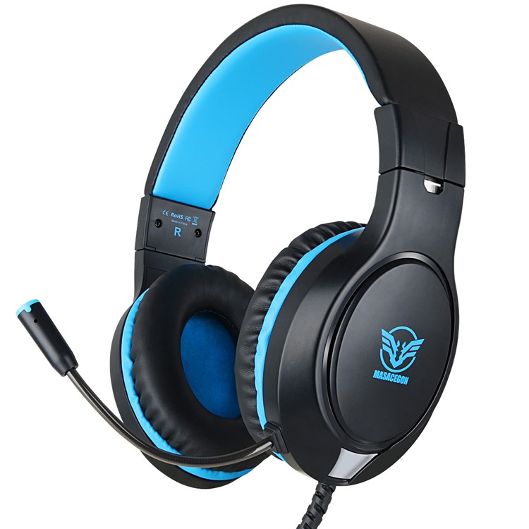 MASACEGON H-10 3,5-mm-Spiel-Gaming-Kopfhörer Kopfhörer-Kopfhörer Mit Mikrofon Für Laptop-Tablets - Blau-2