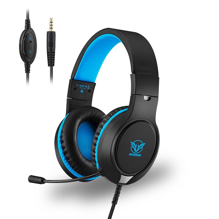 MASACEGON H-10 3,5-mm-Spiel-Gaming-Kopfhörer Kopfhörer-Kopfhörer Mit Mikrofon Für Laptop-Tablets - Blau-3