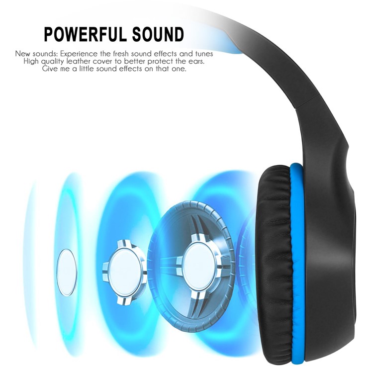BUTFULAKE SL-100 3,5-mm-Gaming-Kopfhörer Mit Mikrofon Und LED-Licht - Schwarz / Blau-6