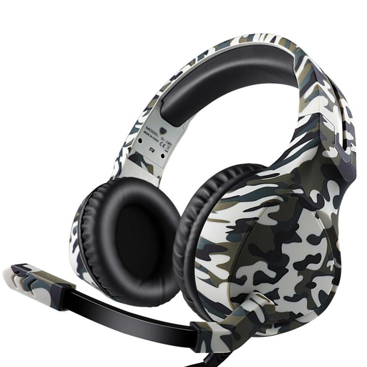 BUTFULLAKE SL-180 Camouflage 3,5-mm-Spielkopfhörer Mit Mikrofon Für Tablet-Handy Laptop PS4 XBOX Etc - Grau-3