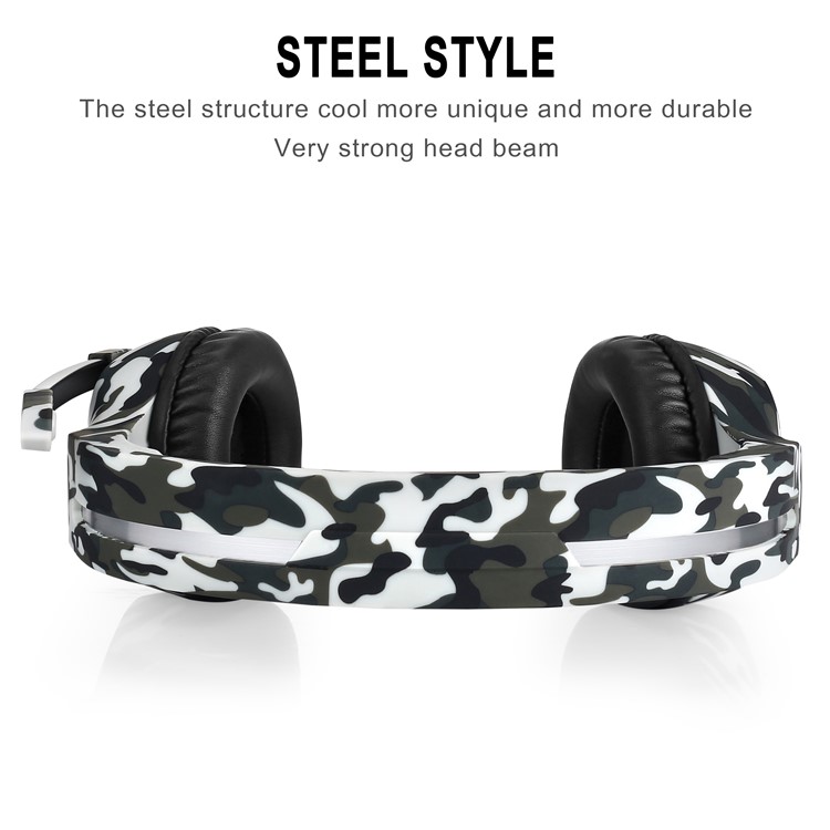 BUTFULLAKE SL-180 Camouflage 3,5-mm-Spielkopfhörer Mit Mikrofon Für Tablet-Handy Laptop PS4 XBOX Etc - Grau-5