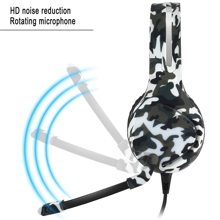 BUTFULLAKE SL-180 Camouflage 3,5-mm-Spielkopfhörer Mit Mikrofon Für Tablet-Handy Laptop PS4 XBOX Etc - Grau-7