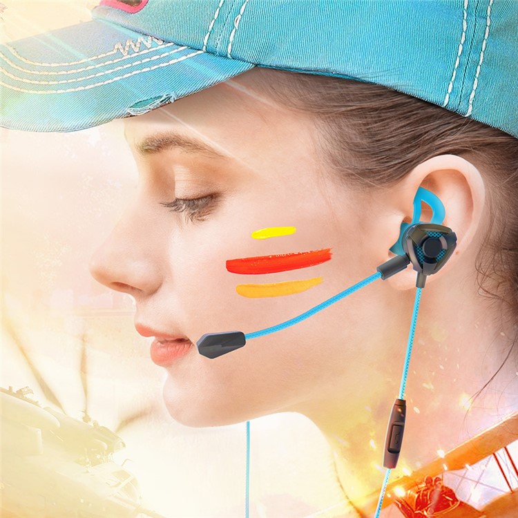 MOMAX Gaming Earbuds with Dual Mic 3.5mm In-ear Wired Earphones - Blue-8