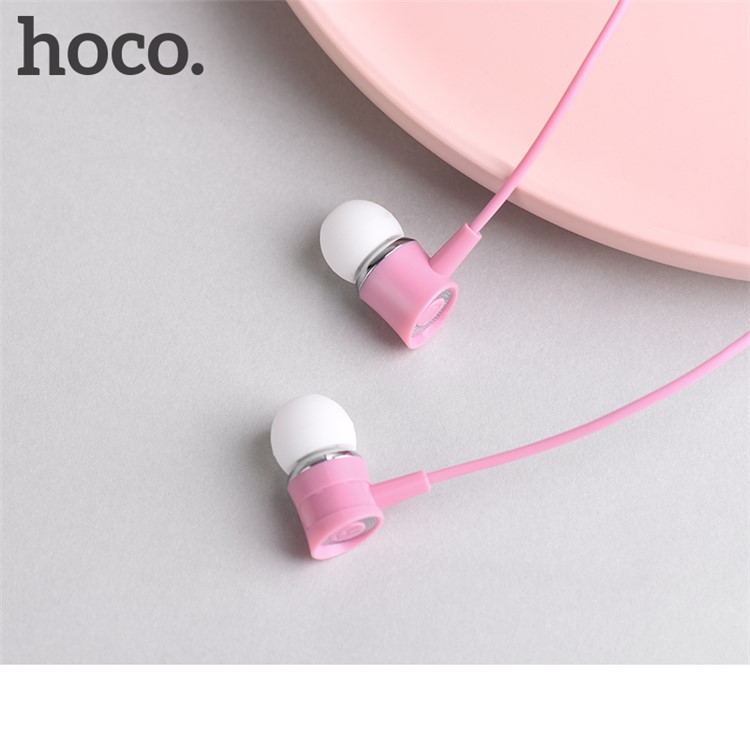 HOCO M37 In-ear Earphone Earbud Headphone HD Sound Bass 3.5mm Audio Jack Earphones with Microphone - Pink-2