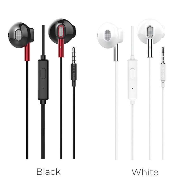 HOCO M57 Universal 3.5mm Wired Control Earphones with Mic HIFI Audio Stereo Headphone  - Black-4