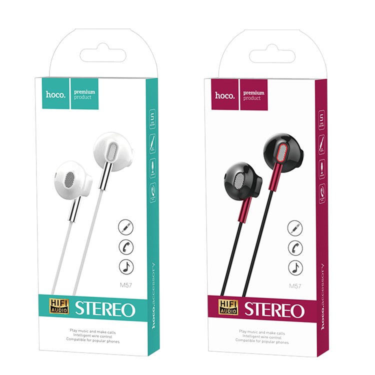 HOCO M57 Universal 3.5mm Wired Control Earphones with Mic HIFI Audio Stereo Headphone - Black-7