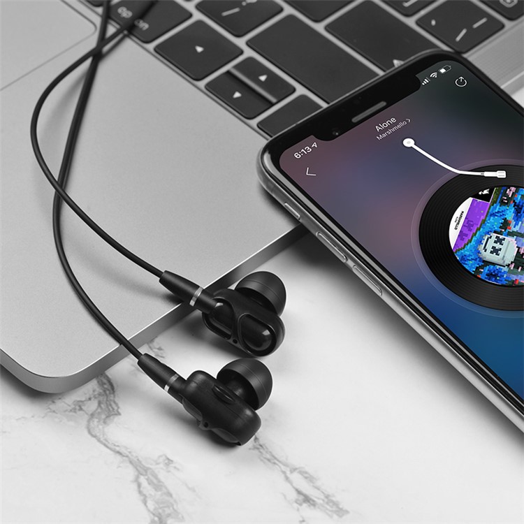 HOCO M62 3.5mm In-ear Stereo Earphone with Microphone for iPhone Samsung - Black-5