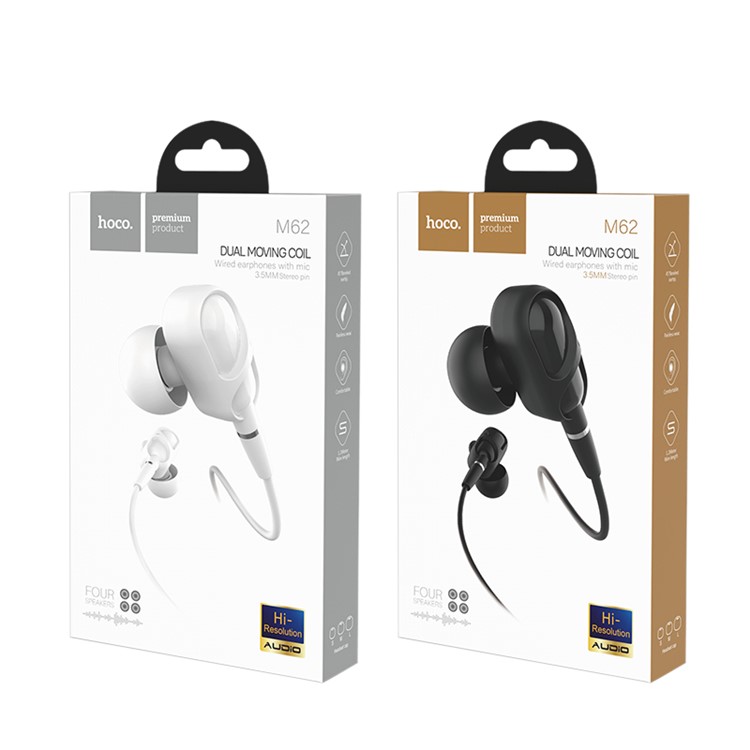 HOCO M62 3.5mm In-ear Stereo Earphone with Microphone for iPhone Samsung - Black-7