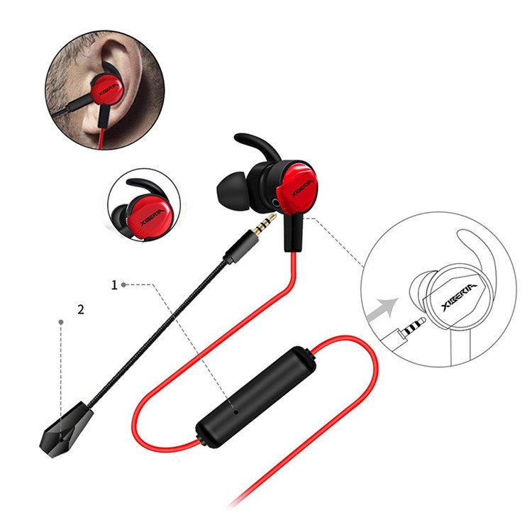 XIBERIA MG-1 Sweatproof Wired 3.5mm In-ear Earphone with Detachable Mic for PS4 Computer XBOX ONE-9