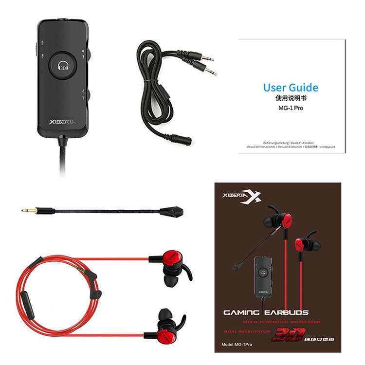 XIBERIA MG1 Pro Inear Gaming Earphones with Detachable Mic and 3D
