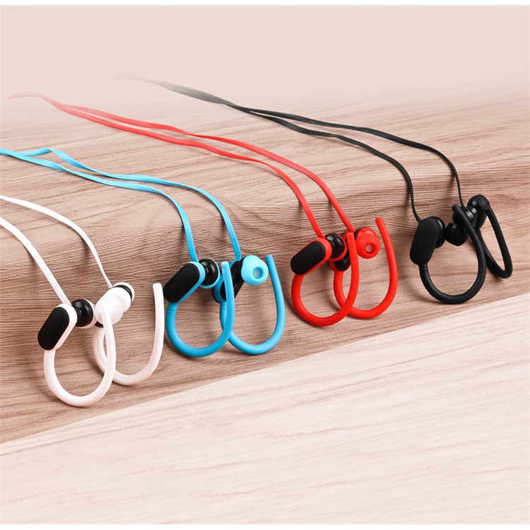 3,5 Mm Sport Écouteurs Tour D'oreille À L'oreille Des Écouteurs Avec Microphone Filaire - Noir-2
