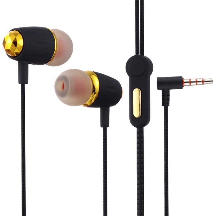 3.5mm Two-color In-ear Earbuds Headphones with Microphone - Black-1